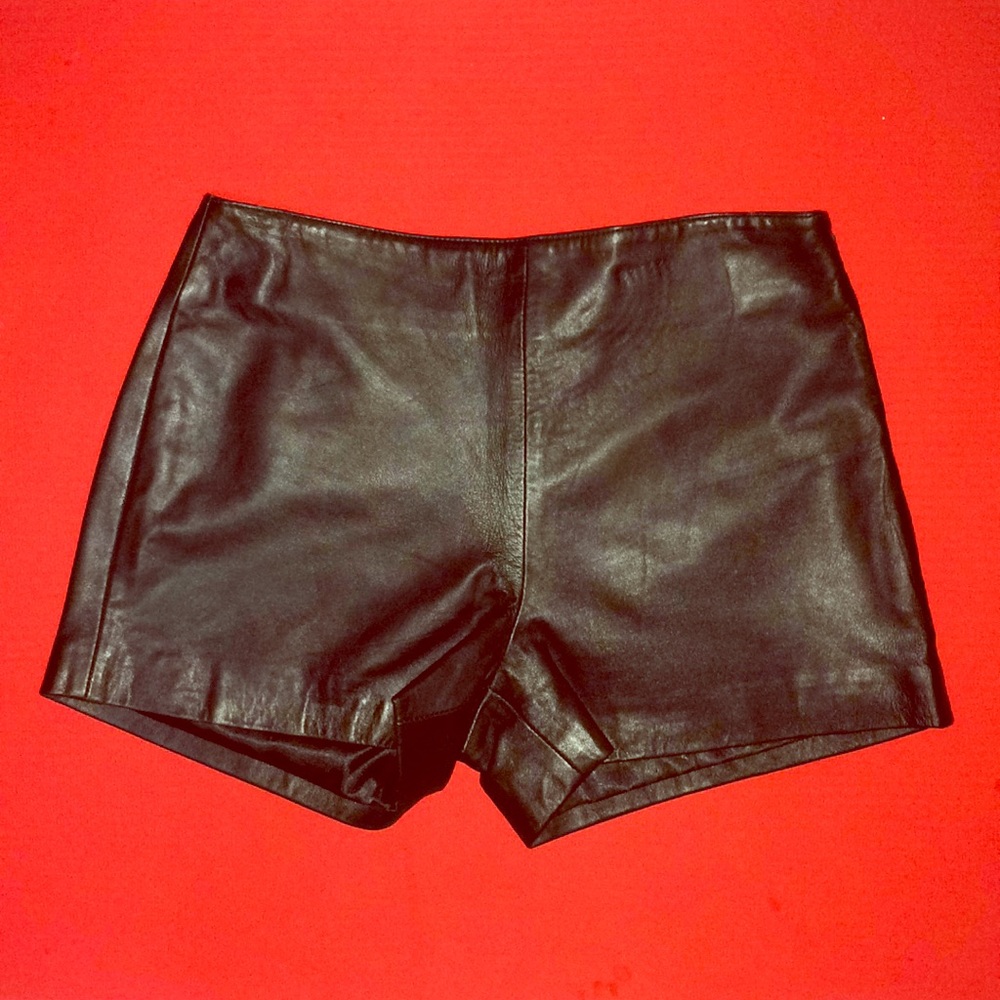 😻AMAZING HUGO BUSCATI COLLECTION LEATHER SHORTS😻 - Picture 1 of 8